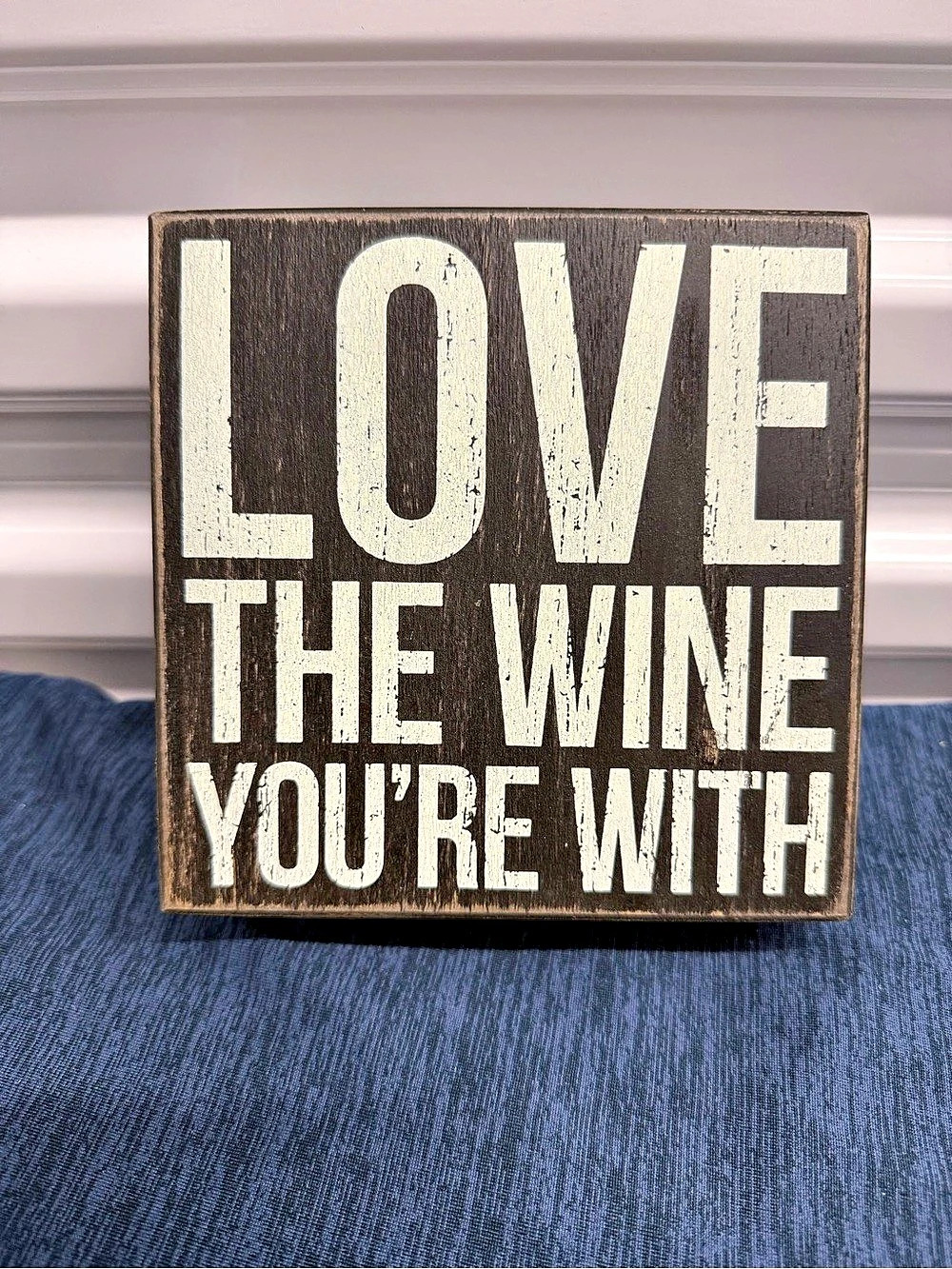 Designs by Kerri Love the Wine You're With Wood Wall Sign Black & White
